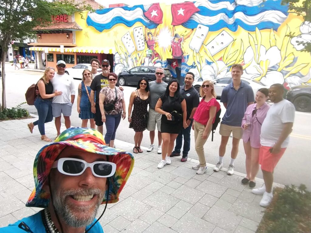 Selfie of tour leader Howie with tour group