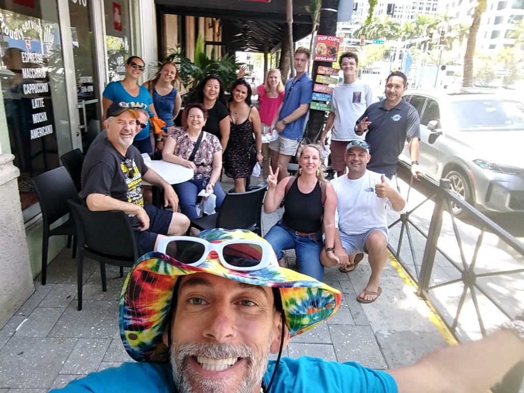 Selfie of Tour Leader Howie with tour group